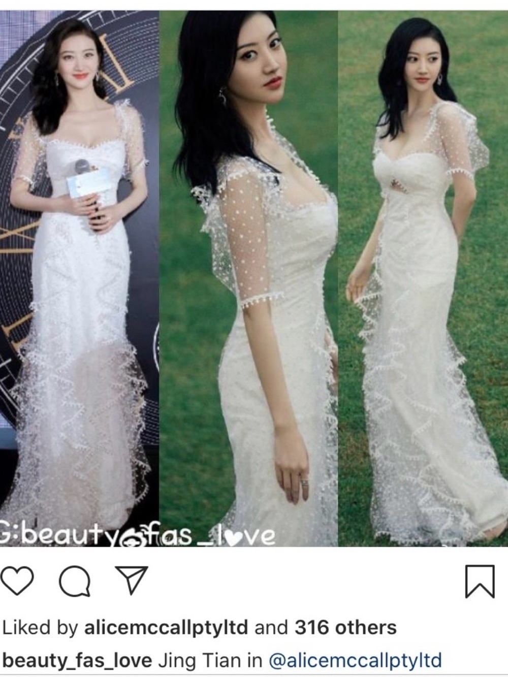 Alice McCall White Sheer 3D Puff Sleeve Formal Wedding Dress